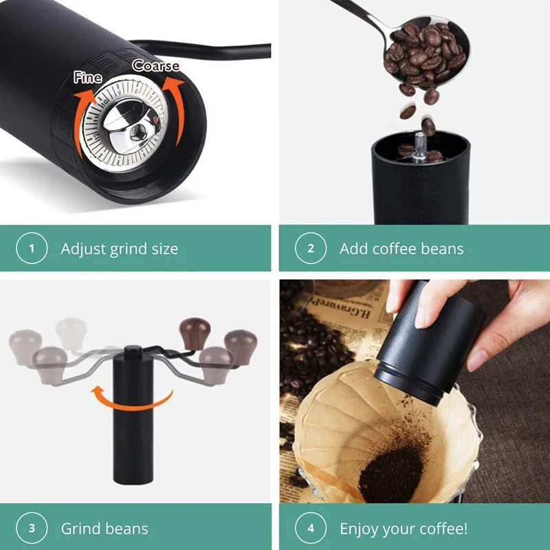 Economici Macinacaffè Multifunzione Argento Mini Acciaio Inossidabile Manuale Manuale Macinacaffè Macinacaffè Macinacaffè Macinacaffè