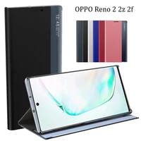 leather case for oppo reno 2 z 2z 2f case side smart window clear view flip cover oppo reno 2z 2f leather phone case