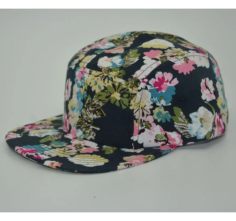 5 панелей Кепка с плоским козырьком Цветочная Бейсболка для женщин небольшого
