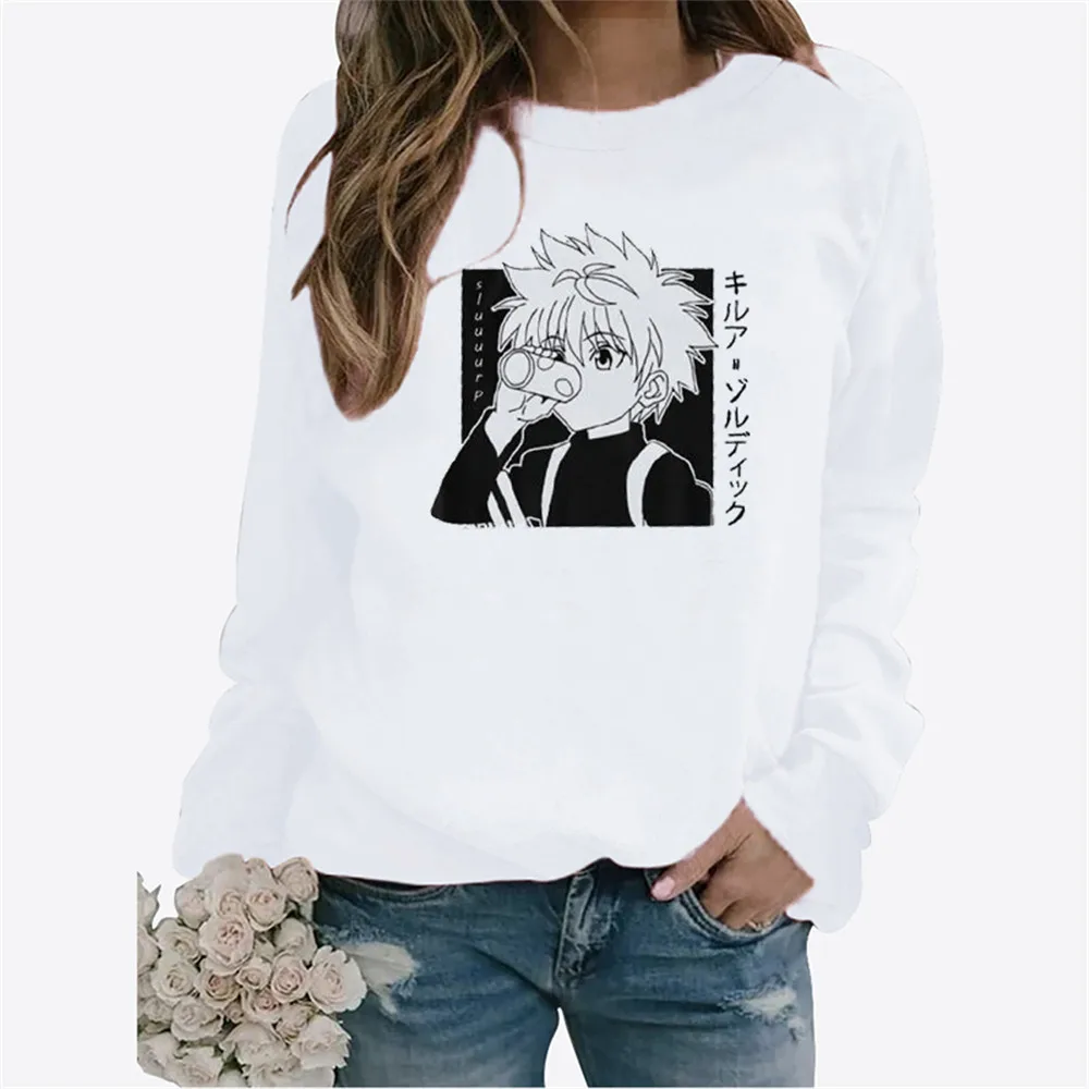 Свитшот X Hunter Hisoka Kurapika Killua Zoldyck верхняя одежда Женский винтажный свитшот в стиле