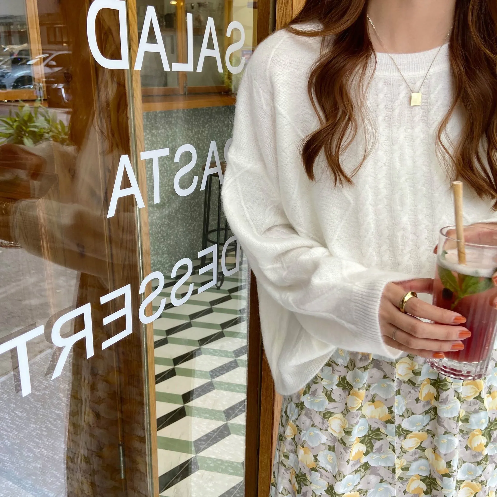 Свитер Neploe женский Универсальный с круглым вырезом милый Модный повседневный