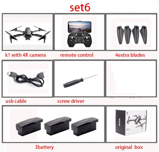 Visuo ZEN K1 gps Радиоуправляемый Дрон с 4K HD Двойная камера управление жестами 5G Wifi FPV Бесщеточный двигатель Flight 28mins Dron VS F11 B4W SG906 - Цвет: set6