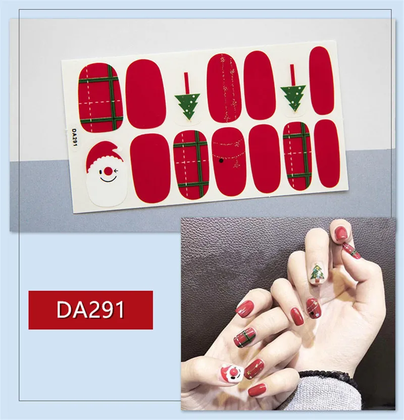 Lamemoria 14 типсов DA полное покрытие наклейки для ногтей s обертки DIY ногтевого