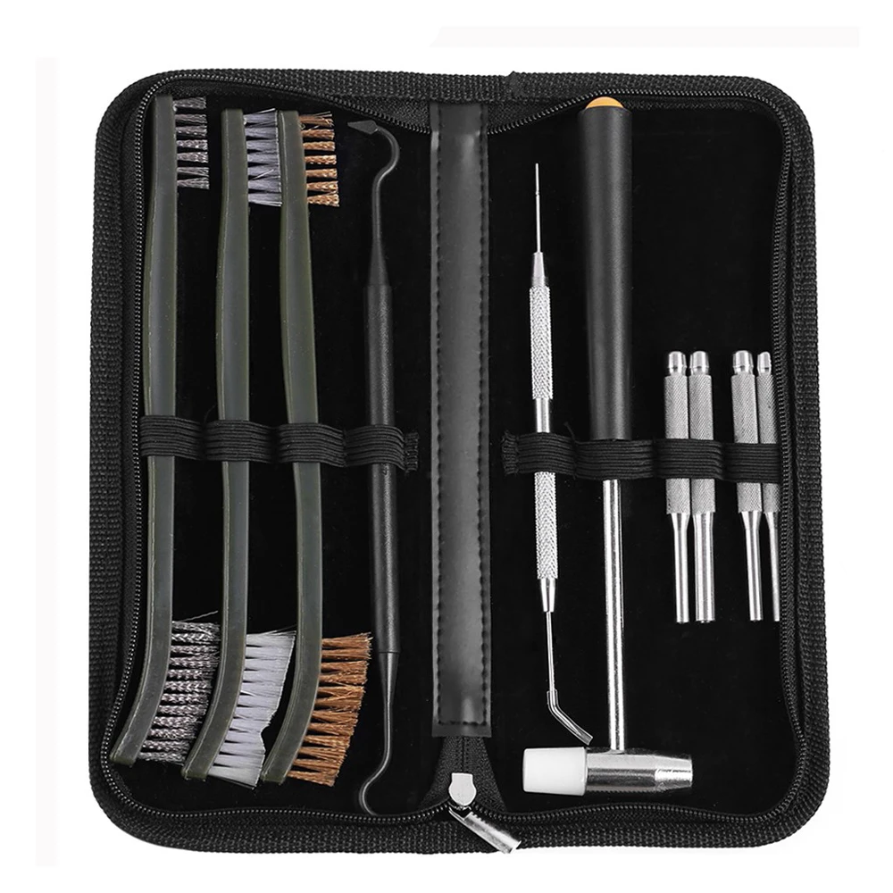 

10Pcs Tactical Gun Cleaning Set Double End Brass Steel Nylon Bristle Brushes & Pick Cleaner for Hunting Rifle Handgun