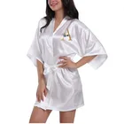 Свадебное атласное платье, индивидуальный заказ, имя, цветочный принт, Команда Невесты, халаты, Свадебные вечерние халат подружки невесты, халаты, подарок