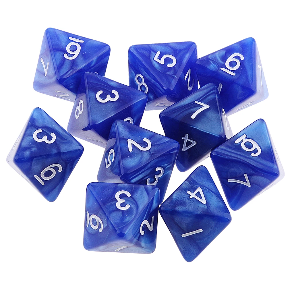 10 шт. 8 двухсторонние кости D8 многогранные для DND вечерние настольные игры набор