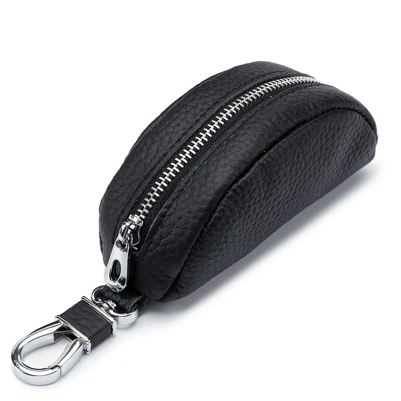 

Genuine Leather Car Key Wallet Women Lipstick Coin Purse 2021 Leather Fashion Housekeeper Holder Keychain Zipper Keys Case Pouch