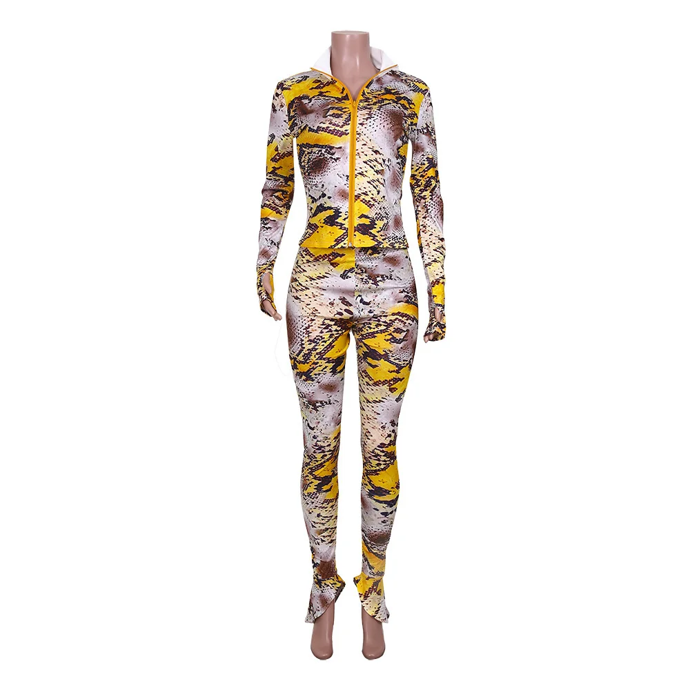 

Women's Suit Outfit Clothing 2021 Urban Summer Trouser Suits Pants Two Piece Printed Leggings Capris Pantsuit Tops Clothes 8011