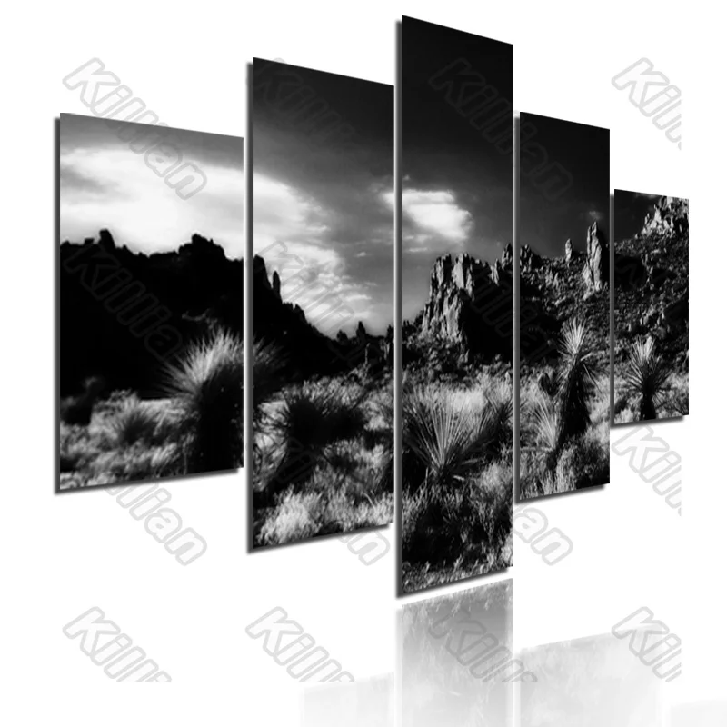 

Scenery Style Mural Canvas Paintings Modular Bed Home Decor Prints 5 Pieces Mountain and sky Decoration Living Room Wall Fresco