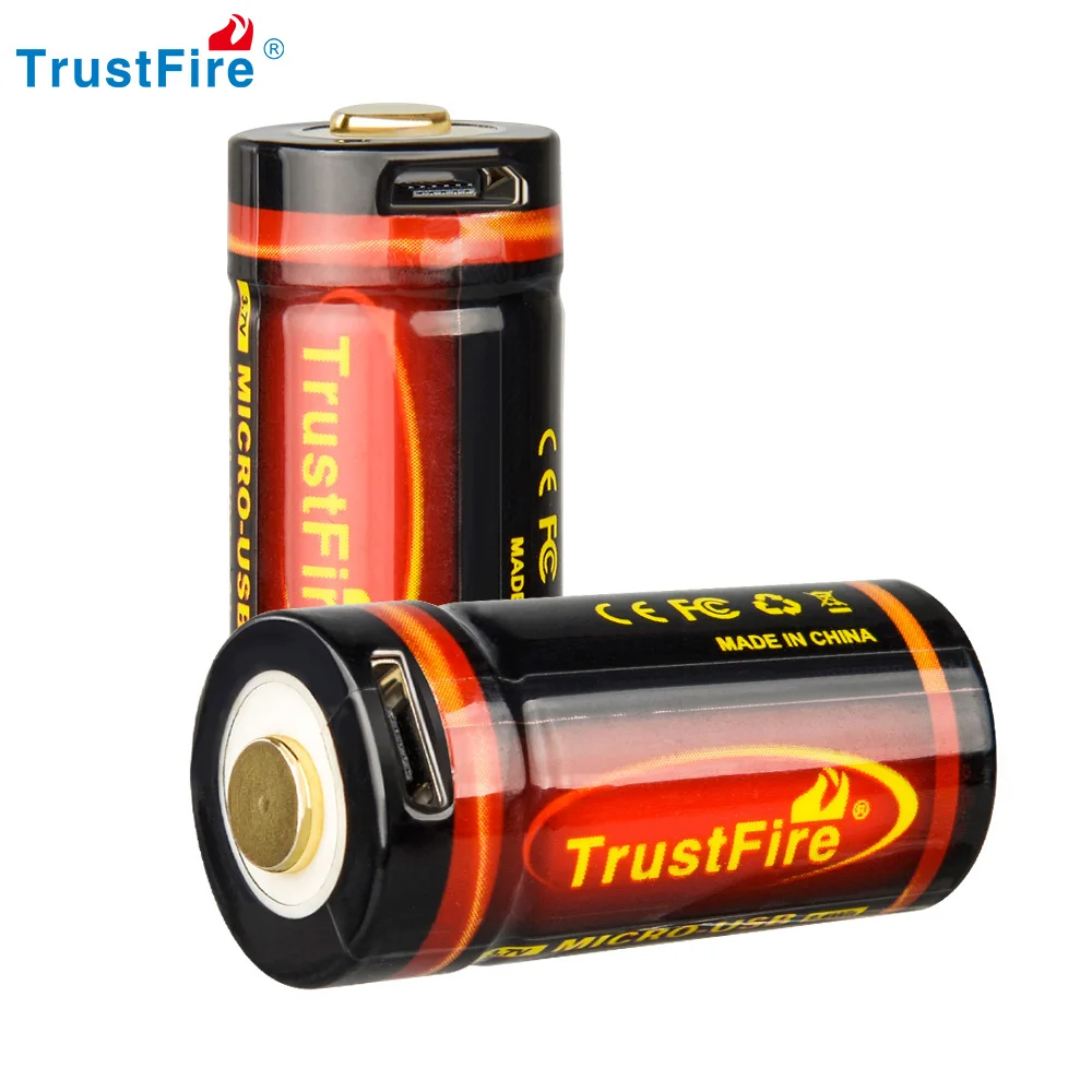 

Original TrustFire CR123A 16340 USB Rechargeable Batteries 3.7v 700mAh Lithium Ion Battery Cell For Baby Toy Electric Equipment