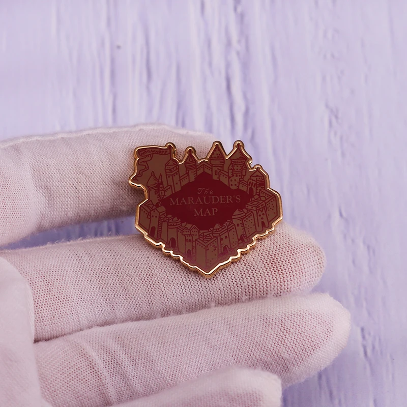 Эмалированная брошь в виде карты мародера H-Поттера школьная стиле Хогвартса