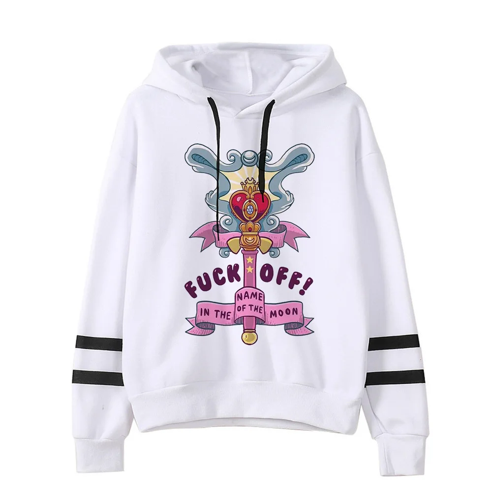 Сейлор свитшот с Луной кошкой Харадзюку корейский стиль ulzzang kawaii 90s мультфильм одежда пуловеры негабаритных с капюшоном уличная