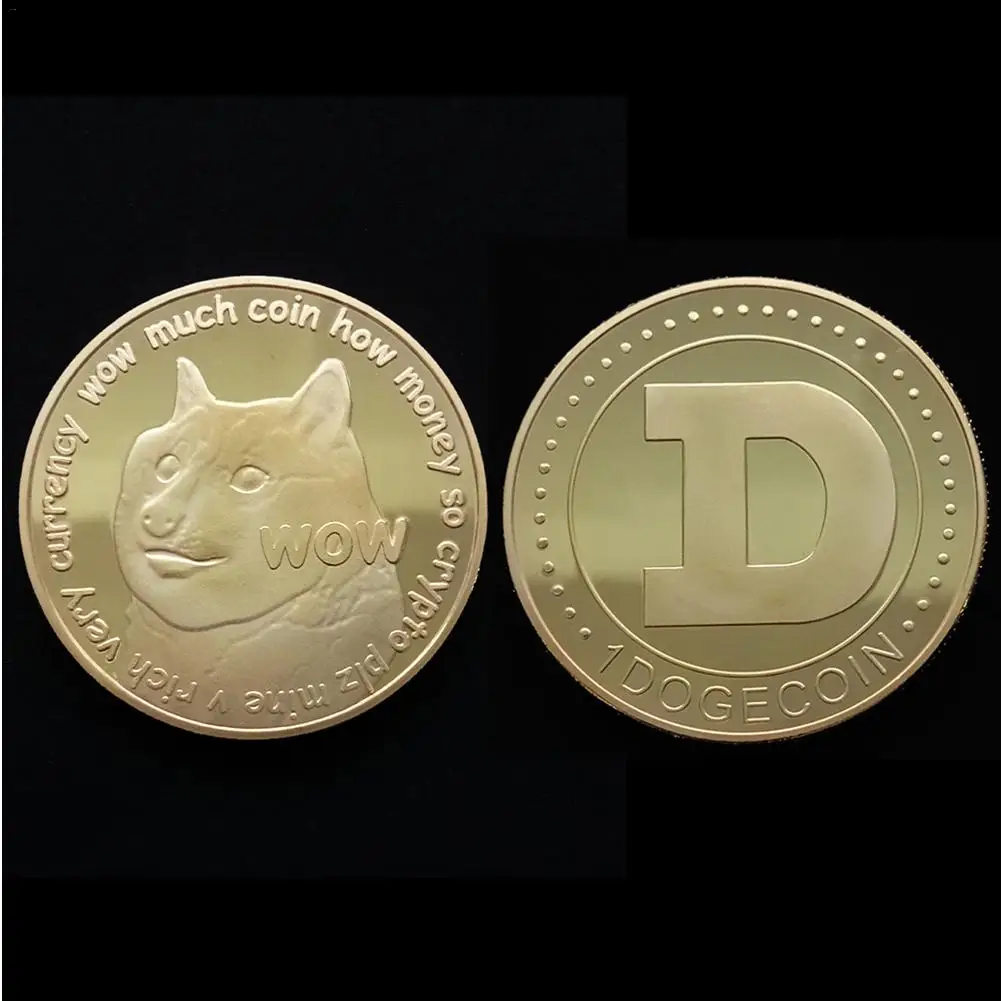 1 шт Dogecoin памятная монета виртуальная валюта Золотая Горячая DOGE художественная