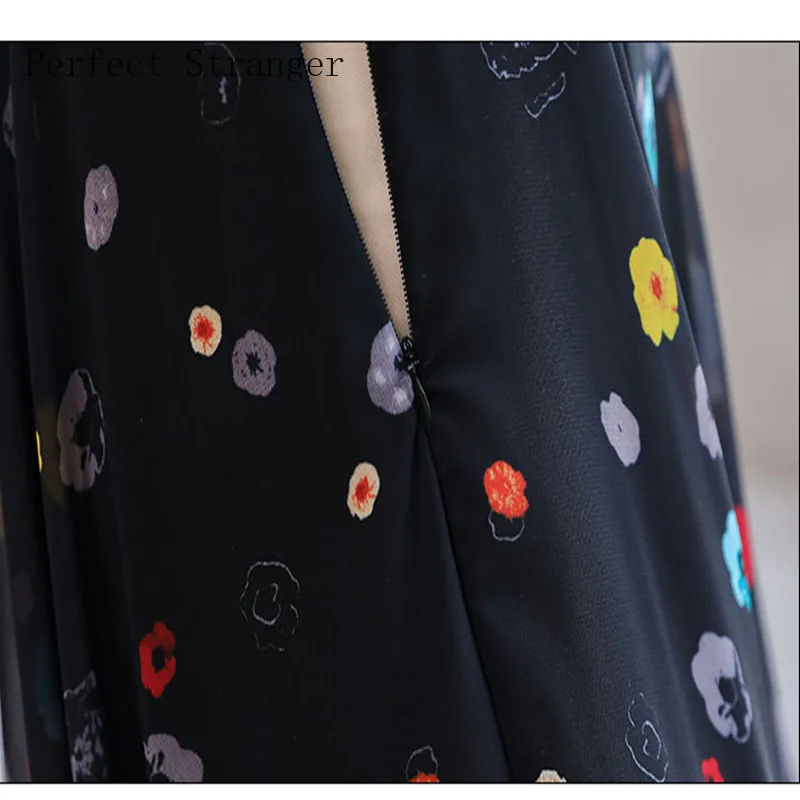

2021 Summer New Arrival V Collar Short Sleeve Flower Printed Women Chiffon Long Dress Plus Size S-3XL High Quality