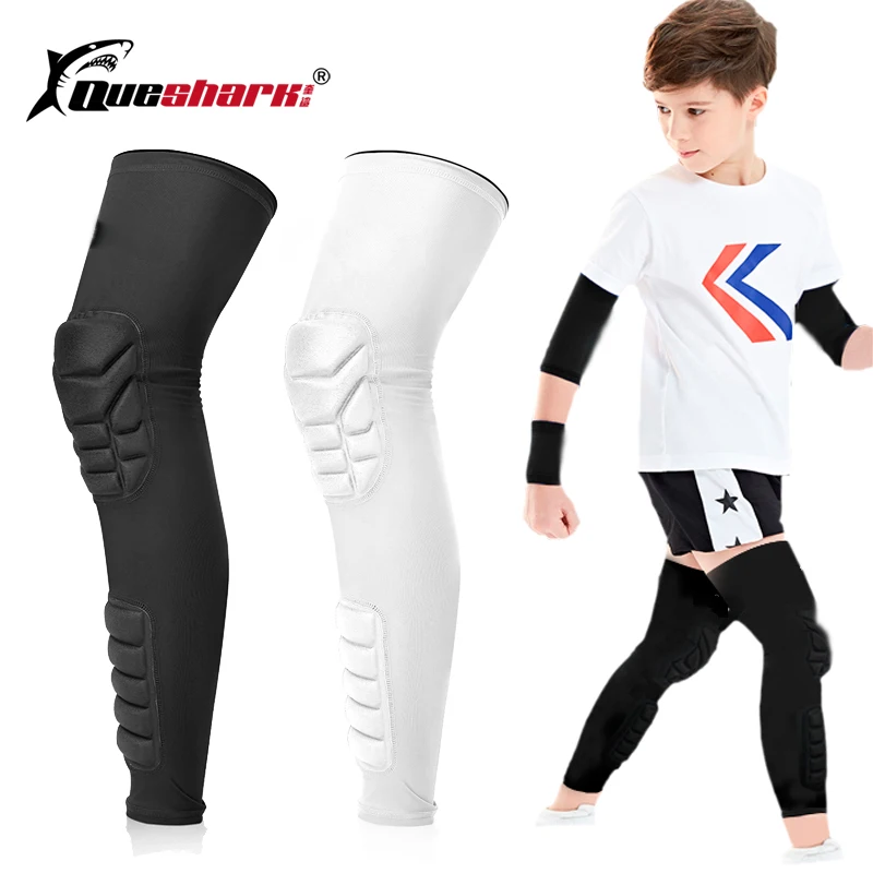 Children Long Basketball Knee Pads Kids Running Leg Sleeve Calf Protector Teenagers Sports Kneepad Football Shin Guard