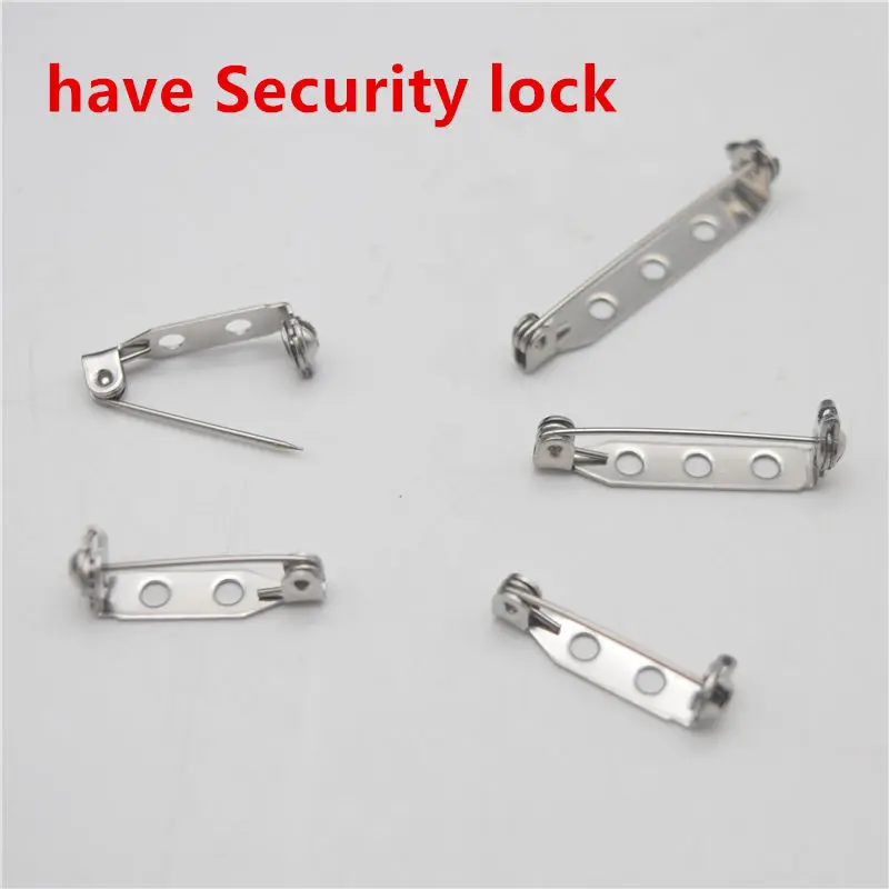 10 шт. защитные булавки из нержавеющей стали с замком брошь основа держатель