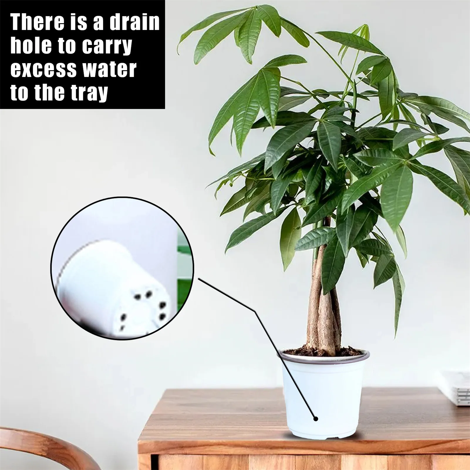 

10PCS Plastic Garden Pot With Drain Hole Planter White Blue DIY Flower Pot Container Home Garden Plant Decoration enjoyable