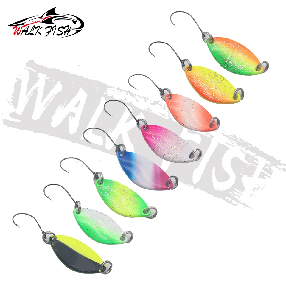 WALK FISH форель маленькие микро рыболовные ложки приманки с одним крючком 1 2 г 6