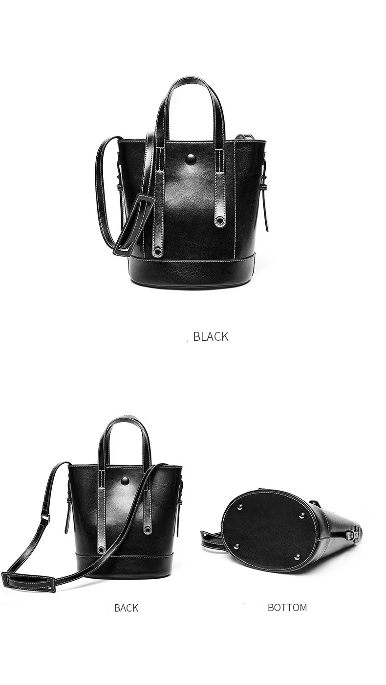 Винтажные Сумки из натуральной кожи для женщин маленькие сумки-ведро женская сумка-тоут женская сумка на плечо Bolsos зимняя сумка для женщин