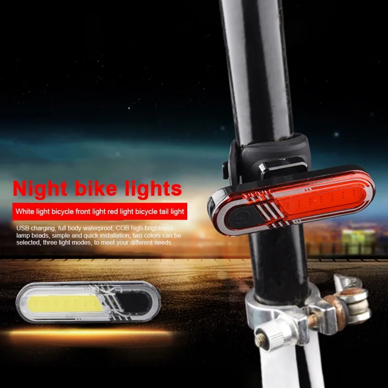 

2PCS LED Usb Rechargeable Bike Taillights Bright Waterproof Cycling Rear Lights Night Warning Safety Lamp for Mountain Road Bike