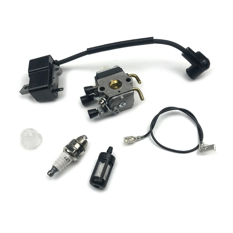 

Carburetor Ignition Coil Spark Plug Fuel Filter Kit for FS75 FS80 FS85 FC85 HT70
