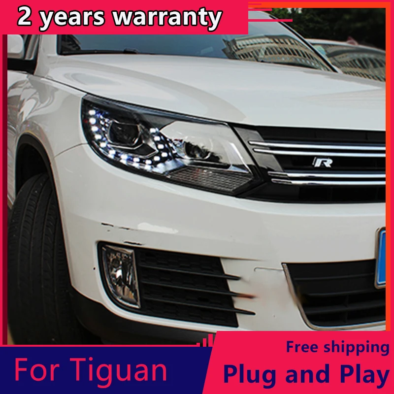 

KOWELL Car Styling for VW Tiguan Headlights 2013 New Tiguan LED Headlight LED DRL Bi Xenon Lens Headlight High Low Beam Parking