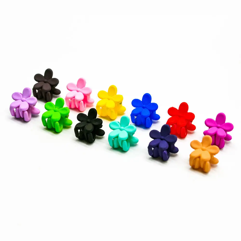 12 Цвета имеющийся нежный цветок Форма Акриловые зажимы для волос милый девчачий