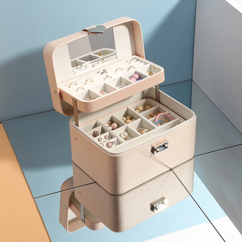 Новая многослойная Автоматическая шкатулка Casegrace для ювелирных изделий из кожи