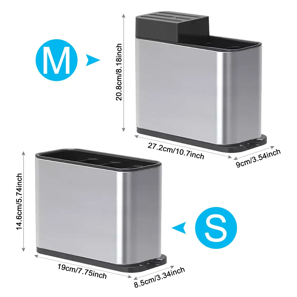 

Stainless Steel Cutlery Holder Drainer Spoon Fork Chopsticks Storage Basket Rack Kitchen Accessories Tools Organizer Strainer