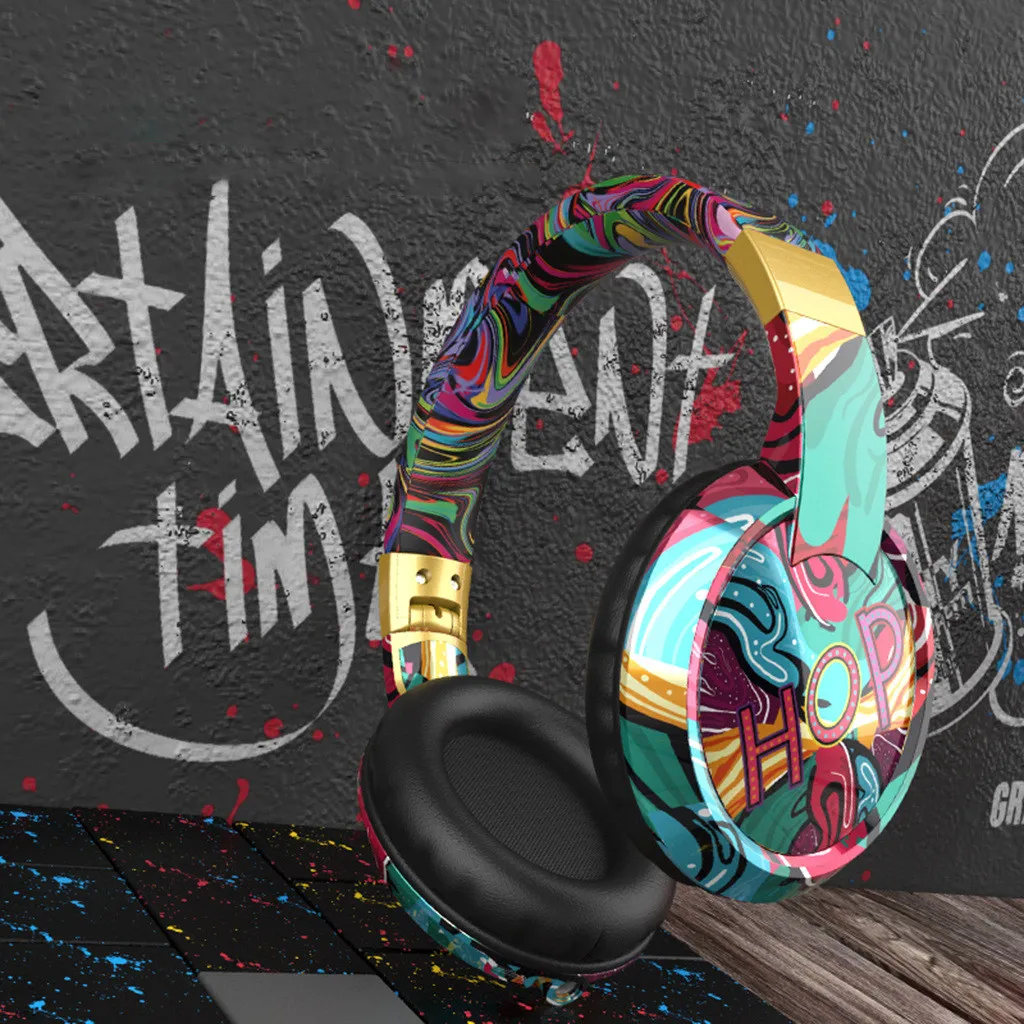 Новые спортивные наушники граффити с шумоподавлением гарнитура Bluetooth 5 0