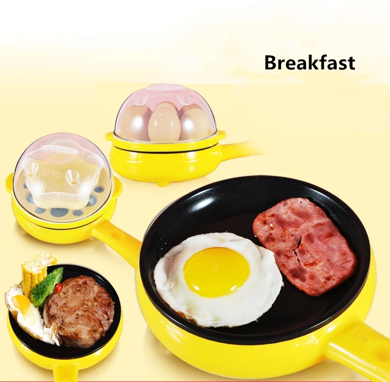 

Multifunction Household Mini Egg Omelette Pancakes Electric Fried Steak Frying Pan Non-Stick Boiled eggs boiler steamer Shut Off