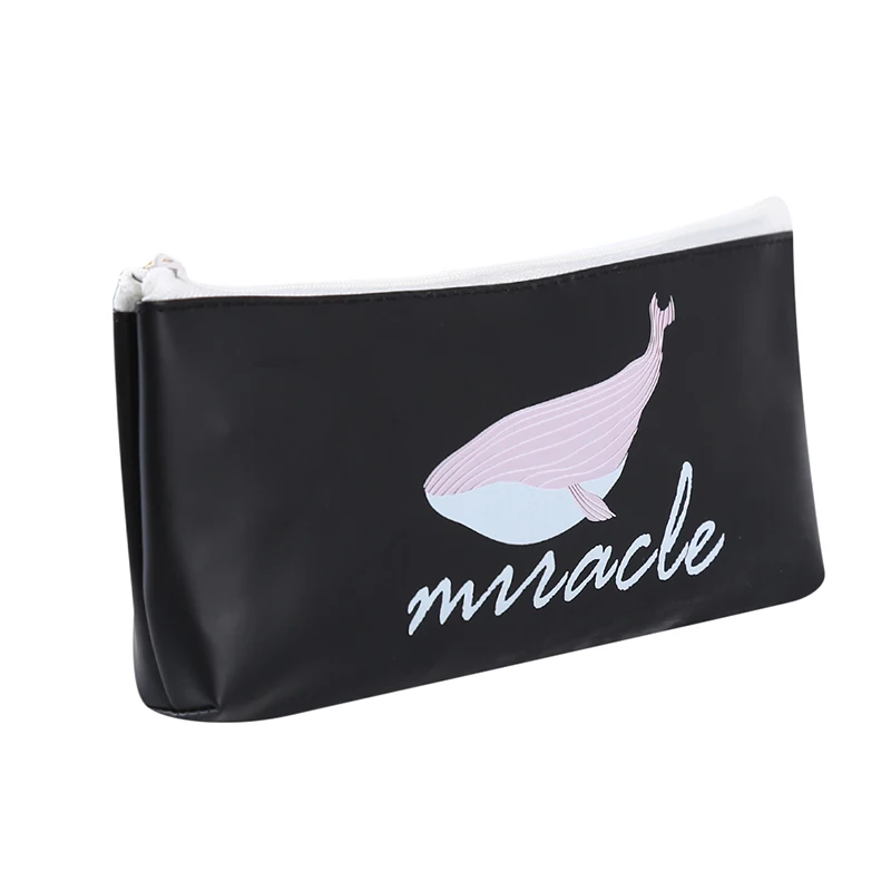 Чехол для карандашей милая черная школьная кожаная сумка школьные