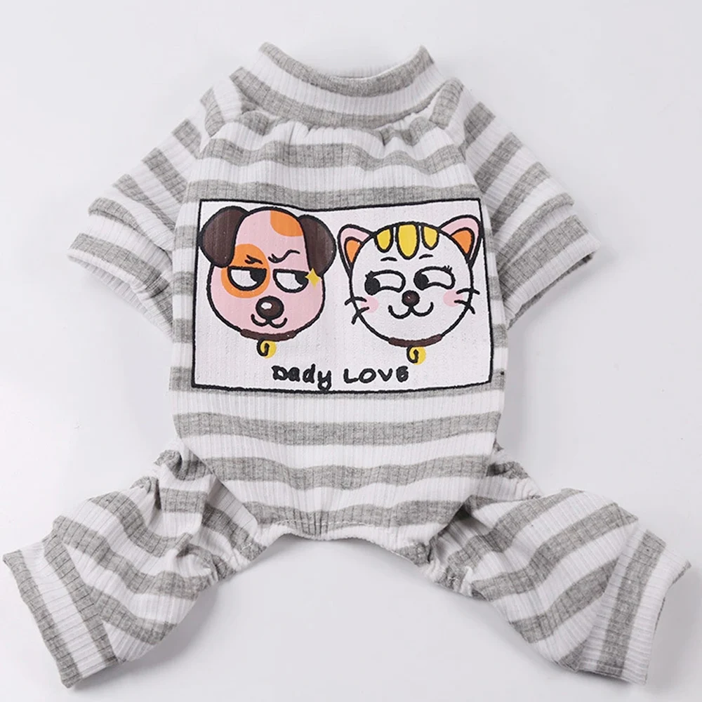 grey white Собака пижамы домашнее животное; сезон весна-лето комбинезон для щенка дома Услуги одежда для домашних питомцев; Кошки Одежда, Пижама для детей Combinaiso - Цвет: grey white