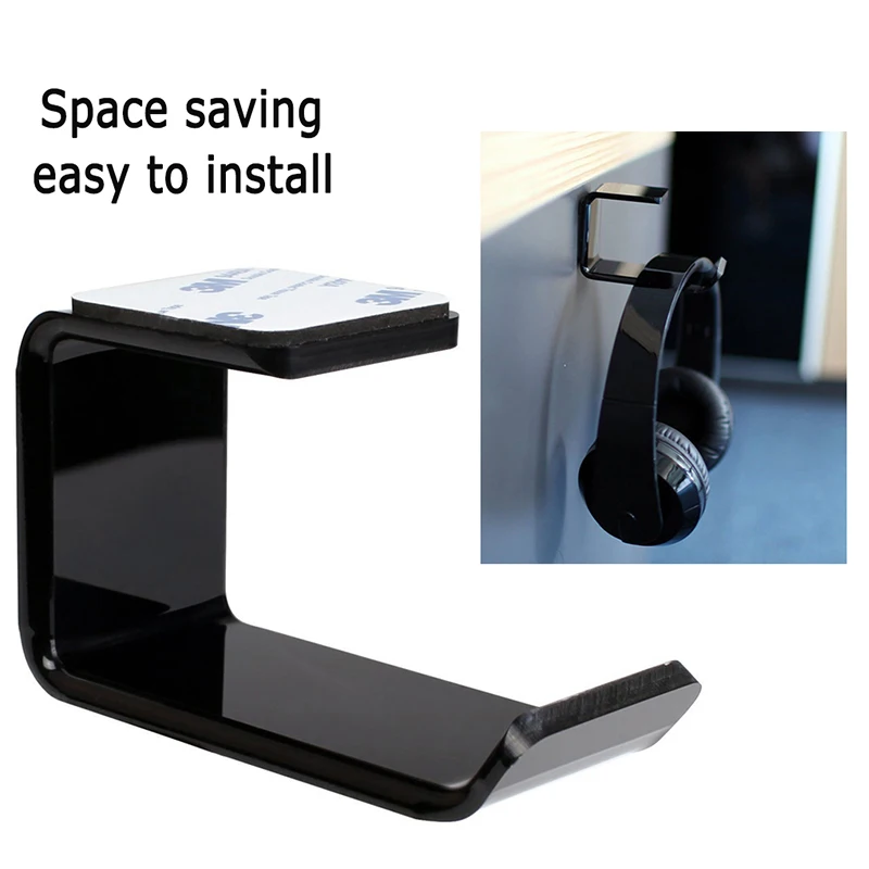 Металлический кронштейн для наушников держатель вешалка под стол настенный