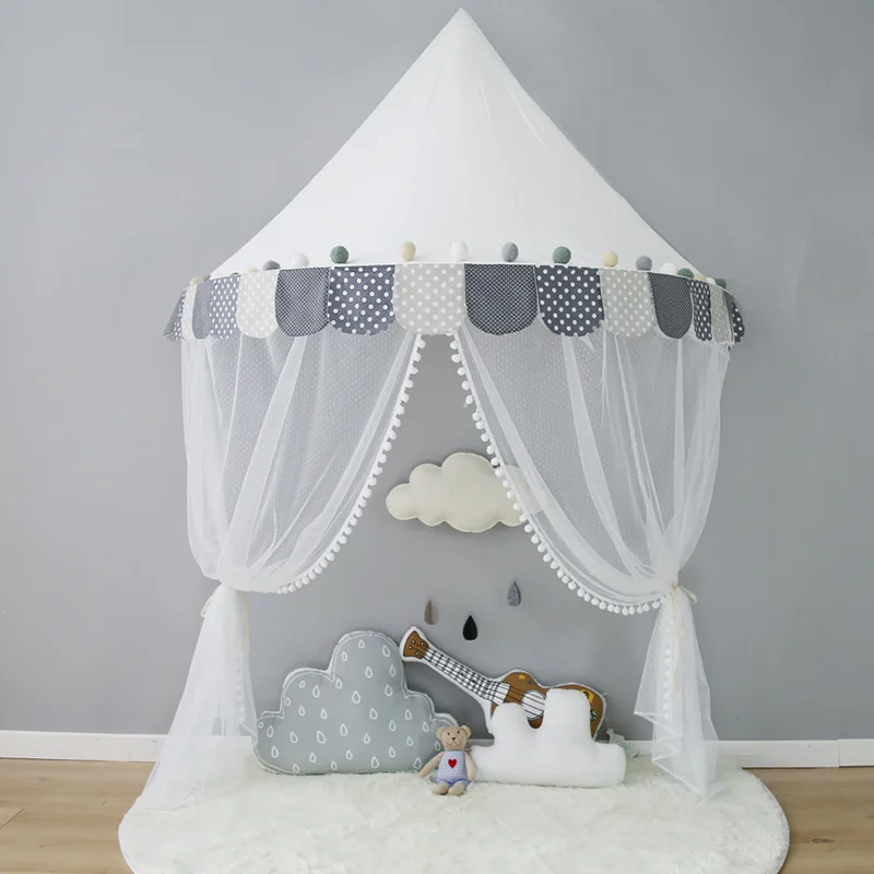 nordic Детская игровая палатка Tipi Tente Enfant детская кровать навес кроватка москитная сетка детский Декор Прорезыватели Для детский игровой домик Ciel de Lit - Цвет: nordic