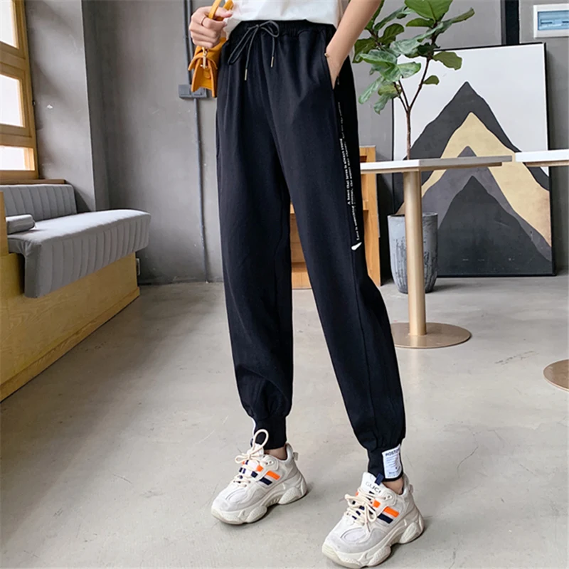 

High Street Ins Pants for Women Spring and Autumn 2021 New High Waist Loose Harajuku Straight Slimming Casual Sports Jogger