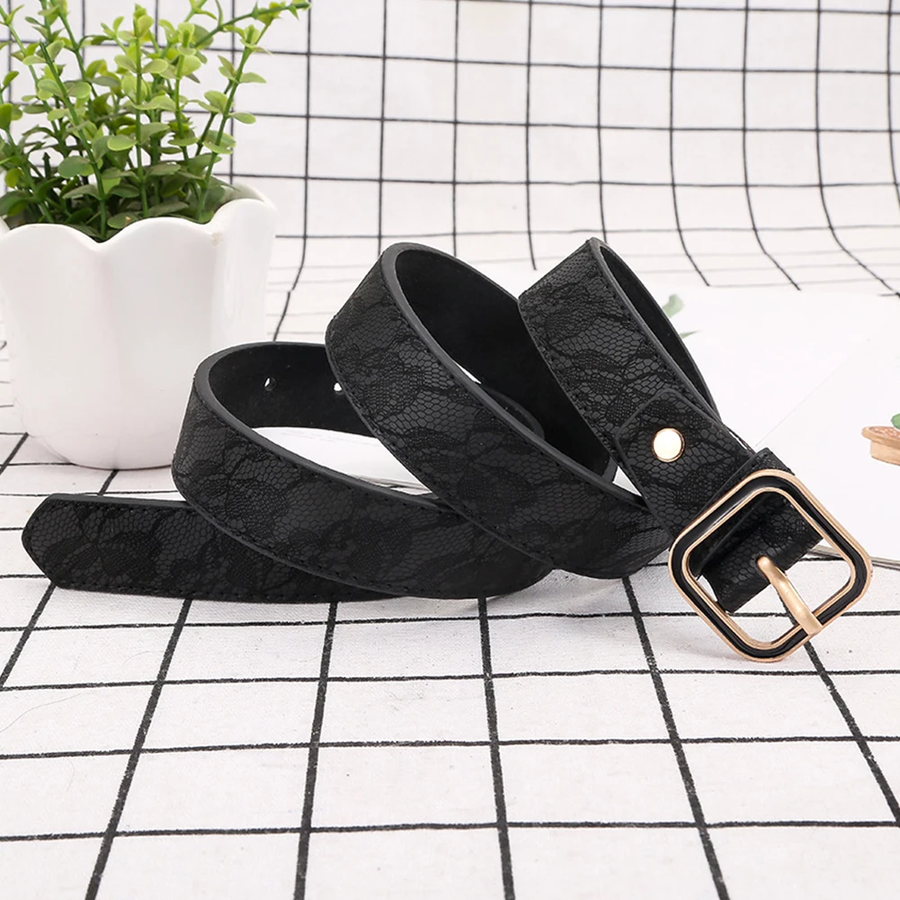 

Women Solid Jeans Waist Belt Fashion Decorative Pants PU Leather Dresses Waistband Square Buckle Thin Accessories Straps Casual