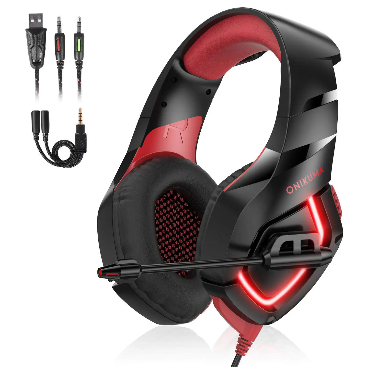 3 5 мм стерео бас светодиодный геймерские наушники PC игровая гарнитура для PS4 Xbox One