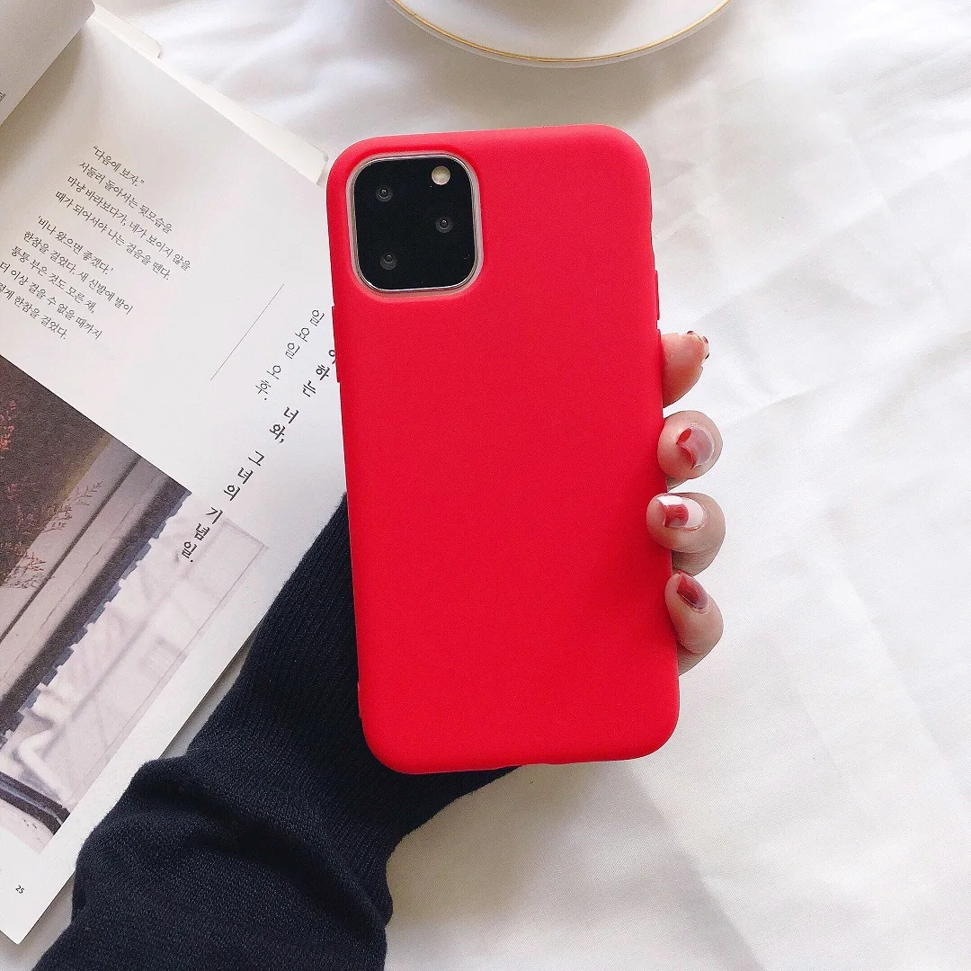 Candy Matte Plain Shockproof Slim Soft TPU Phone Case For iPhone 11 X XR XS Max Lightweight Water Resistant Cover | Мобильные