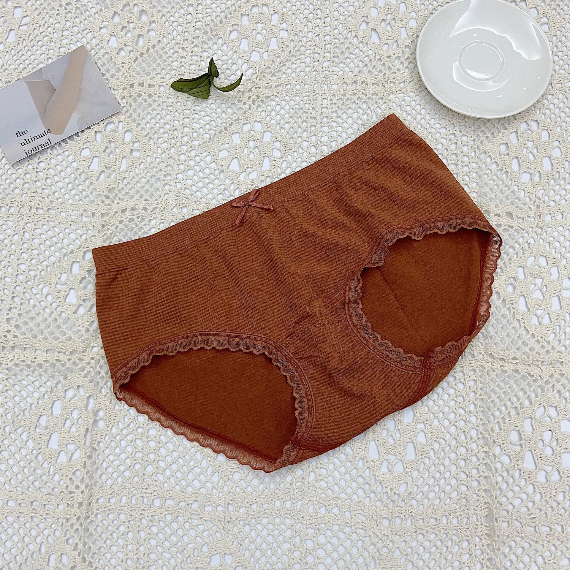 

Women's panties Japanese sexy lace ruffles Maiden briefs Striped comfort Female underpanties seamless cotton Women's underwear