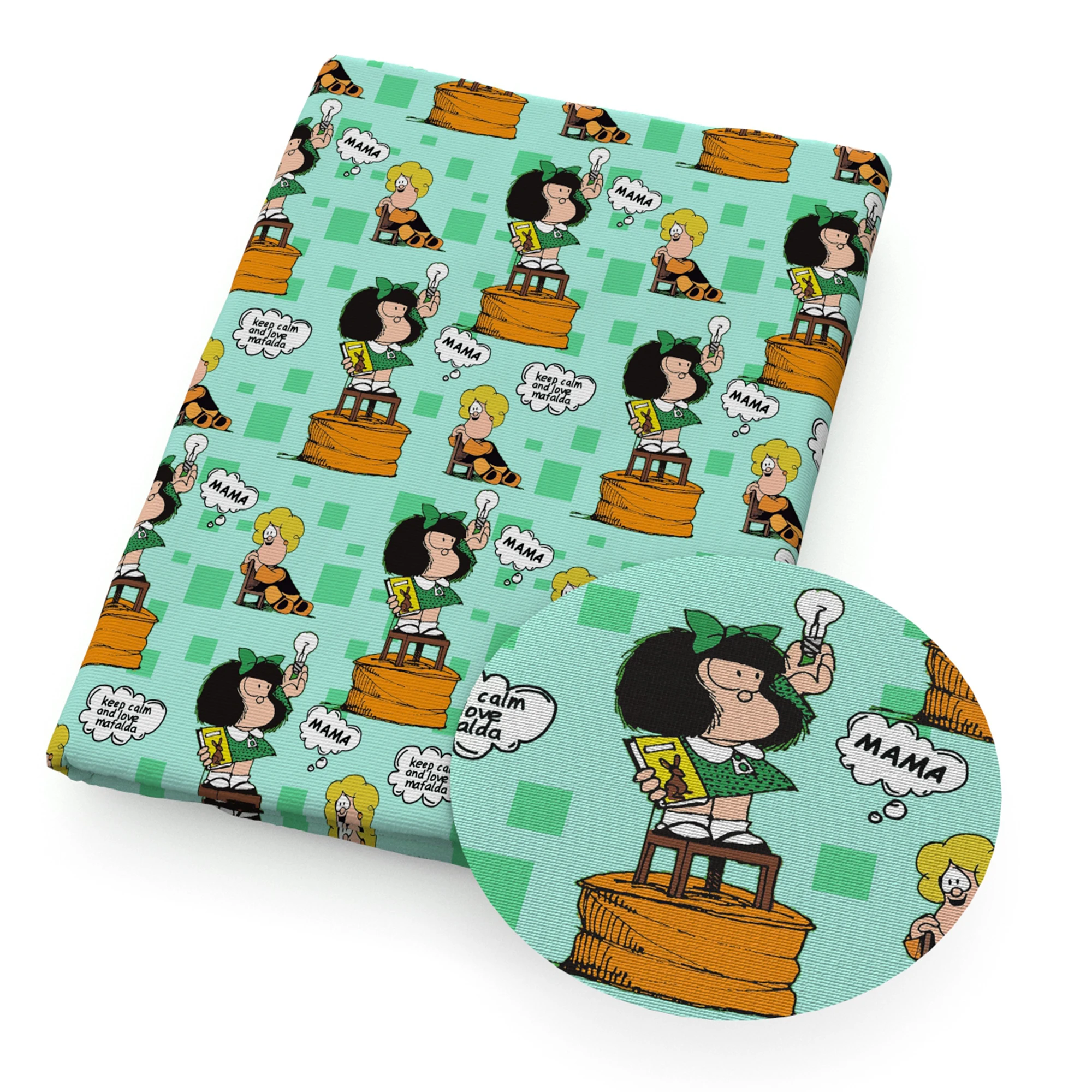 Девочка мультфильмы полиэстер хлопок Материал Mafalda ткань Пэчворк Ткань Дети