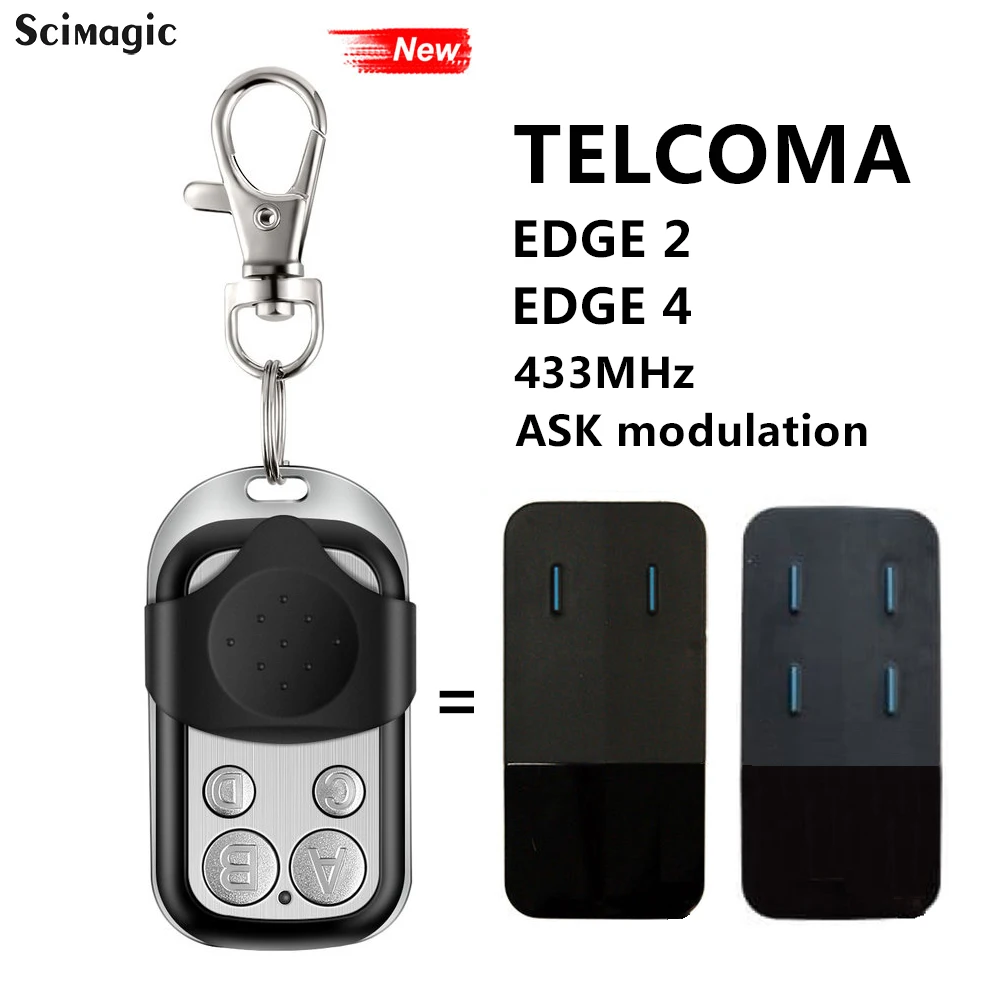 

Клон TELCOMA EDGE 2, EDGE 4, управление гаражом 433 МГц, TELCOMA TANGO2 TANGO4 ASK, модулятор с фиксированным кодом, удаленный дверной передатчик