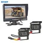 Камера заднего вида DIYKIT 2 x IR CCD + 7-дюймовый HD TFT ЖК-монитор для автомобиля, монитор заднего вида, пульт дистанционного управления