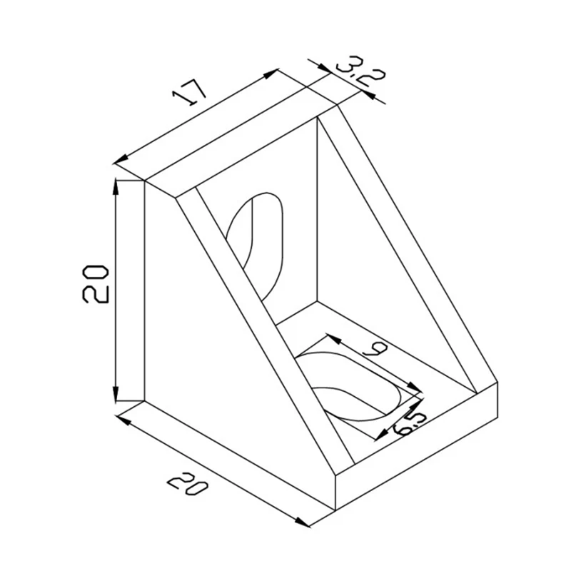 Алюминиевый угловой кронштейн 2020 20x20x17 мм для соединителя алюминиевый профиль CNC
