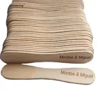 50100 Простые Персонализированные плоские ложки для мороженого, десертные ложки из птичьего дерева, персонализированные палочки для мороженого, одноразовые праздничные палочки для мороженого