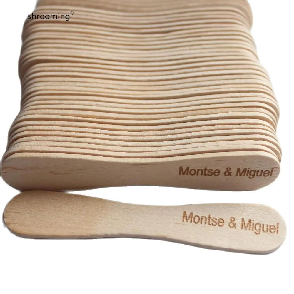 50 простых персонализированных плоских ложек для мороженого десертные ложки из