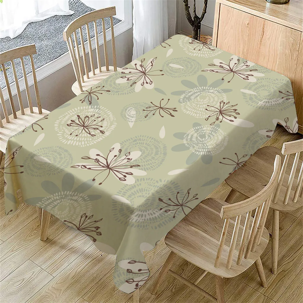 Tablecloth cartoon flowers prints Table Cloth Waterproof &amp Oil Proof Kitchen Decorative Cover tapete obrus 2020 drop ship | Дом и сад