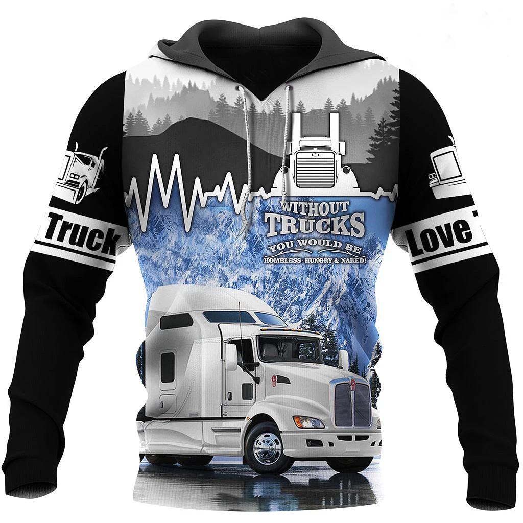 

Новинка 2021, забавная Мужская футболка с длинным рукавом и принтом Love Truck, художественные толстовки с капюшоном, толстовки, куртка, Мужская