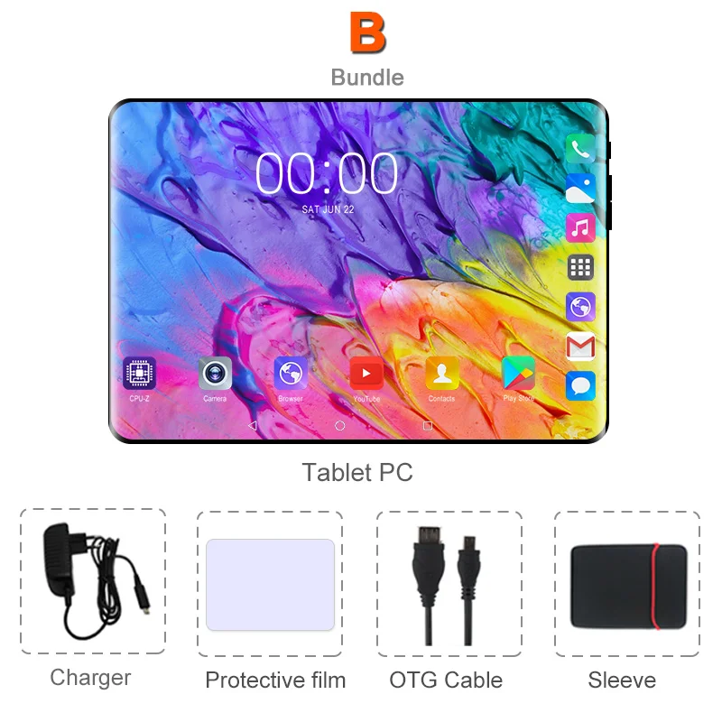 Комплект 2 Планшеты 10,1 дюймов Android 8,0 Octa Core 6 ГБ Оперативная память 64 Гб Встроенная память 3g 4 аппарат не привязан к оператору сотовой связи 1280*800 ips 5.0MP сим-карты ips стекло для ПК, планшета Экран 10 - Комплект: Комплект 2