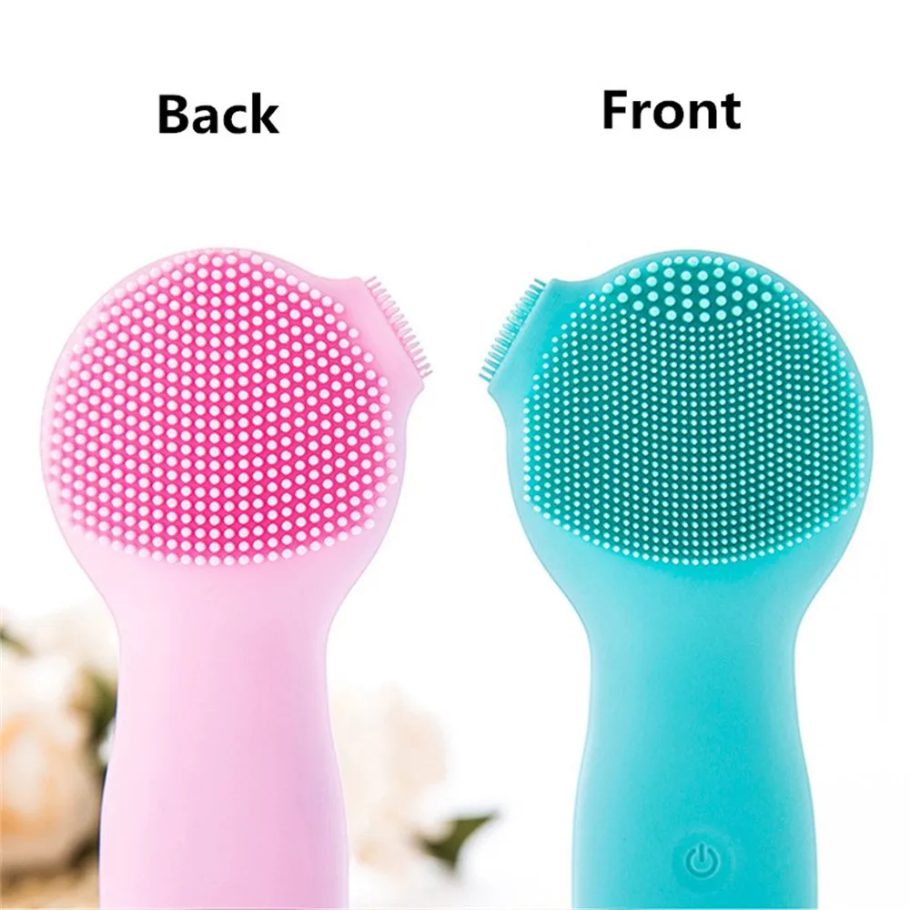 

Mini Electric Facial Cleansing Brush Waterproof Silicone Sonic Face Brush Handheld Cleaning Device Rechargeable Pore Cleaner